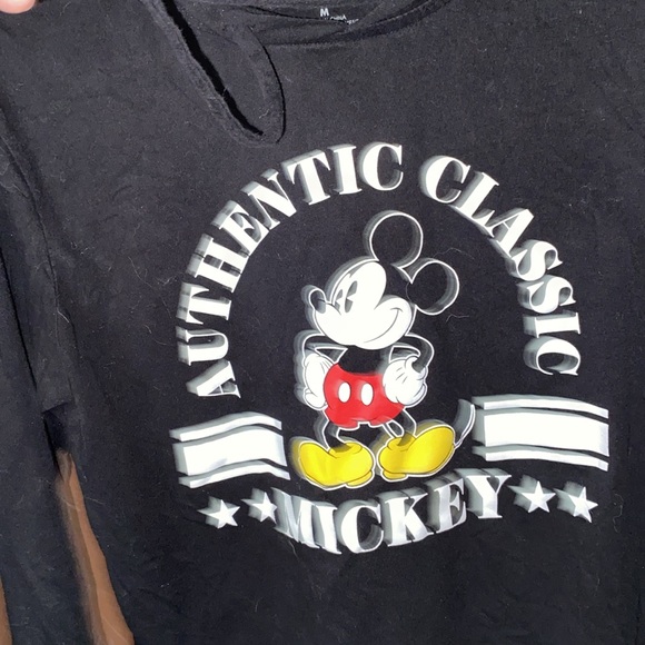 Women’s black authentic, Disney, Mickey Mouse, hooded crop sweatshirt 💋💋💋 - Picture 2 of 5
